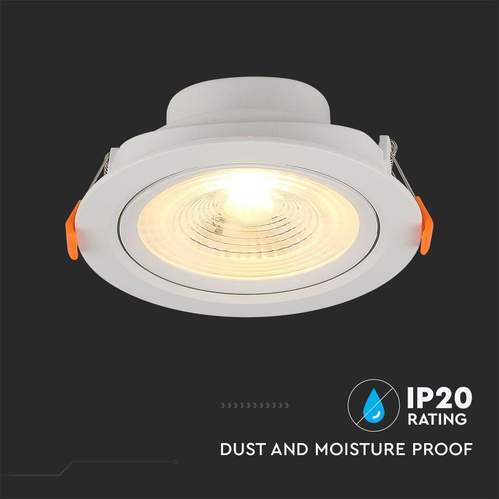 7W Oprawa wpuszczana LED, Barwa:6400K, VTAC, SKU 7612