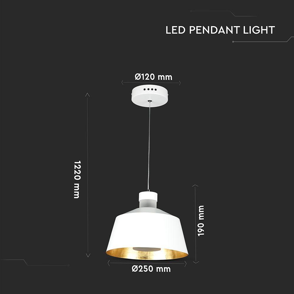 VT-7444 7W LED PENDANT LIGHT(ACRYLIC)-WHITE LAMPSHADE 4000K