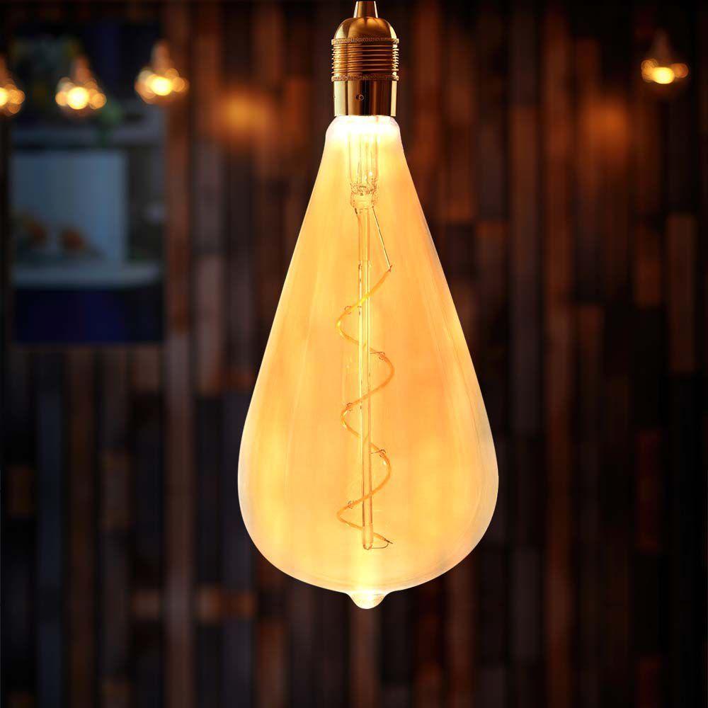 VT-2273 4W ST120 SPIRAL FILAMENT BULB 2700K AMBER GLASS