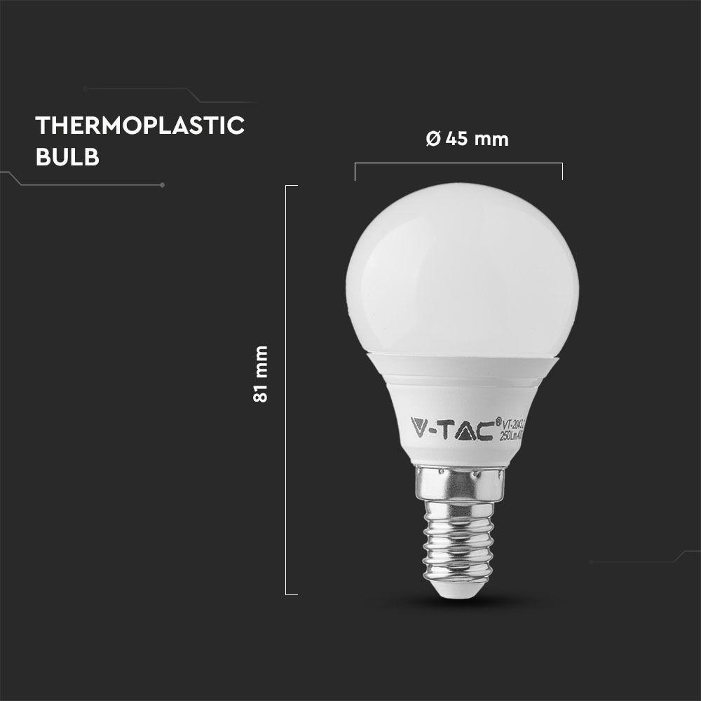 VT-2266 5.5W P45 LED PLASTIC BULB 2700K E14 6PCS/PACK