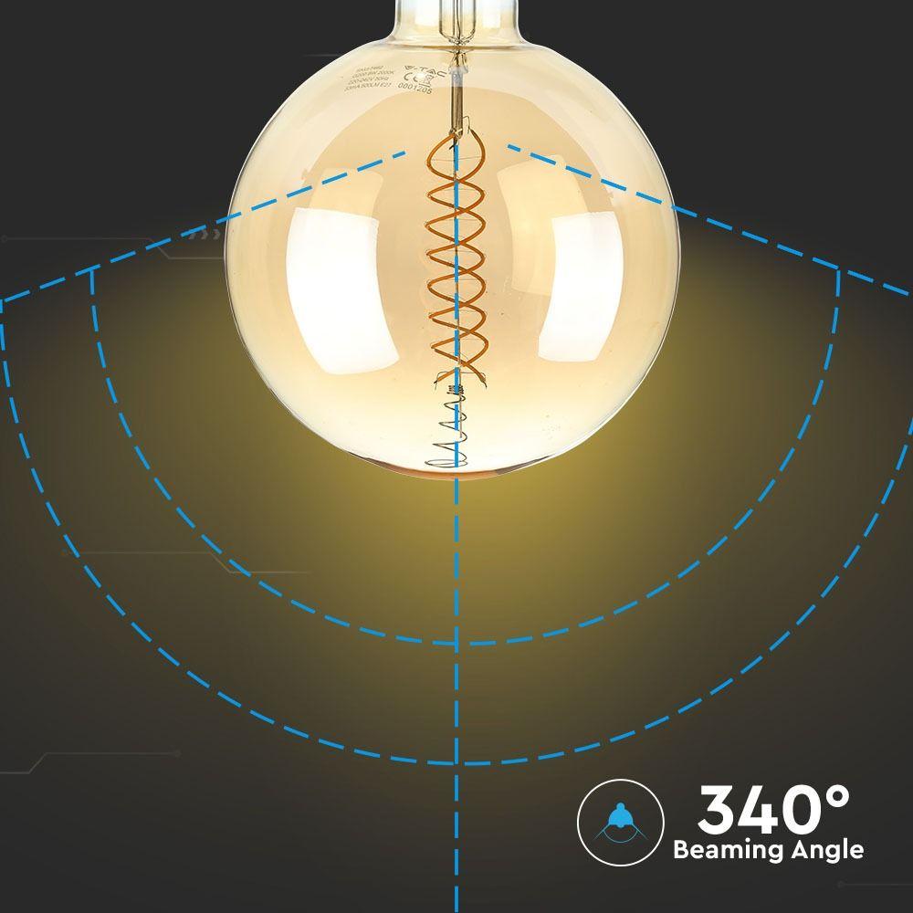 8W G200 Żarówka LED Filament, Barwa:2000K, Ściemniana, Trzonek:E27, VTAC, SKU 7462