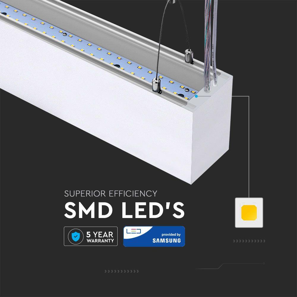 60W Lampa Liniowa LED, Chip SAMSUNG, Barwa:4000K, Obudowa: Biała, VTAC, SKU 377