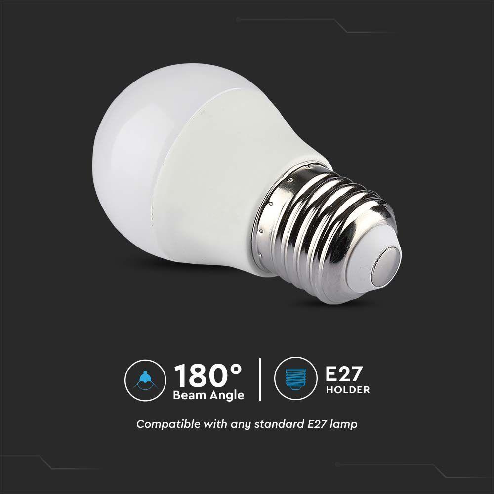 4.8W G45 Żarówka LED sterowana pilotem, Barwa:RGB+3000K, Ściemniana, Trzonek:E27, VTAC, SKU 3028