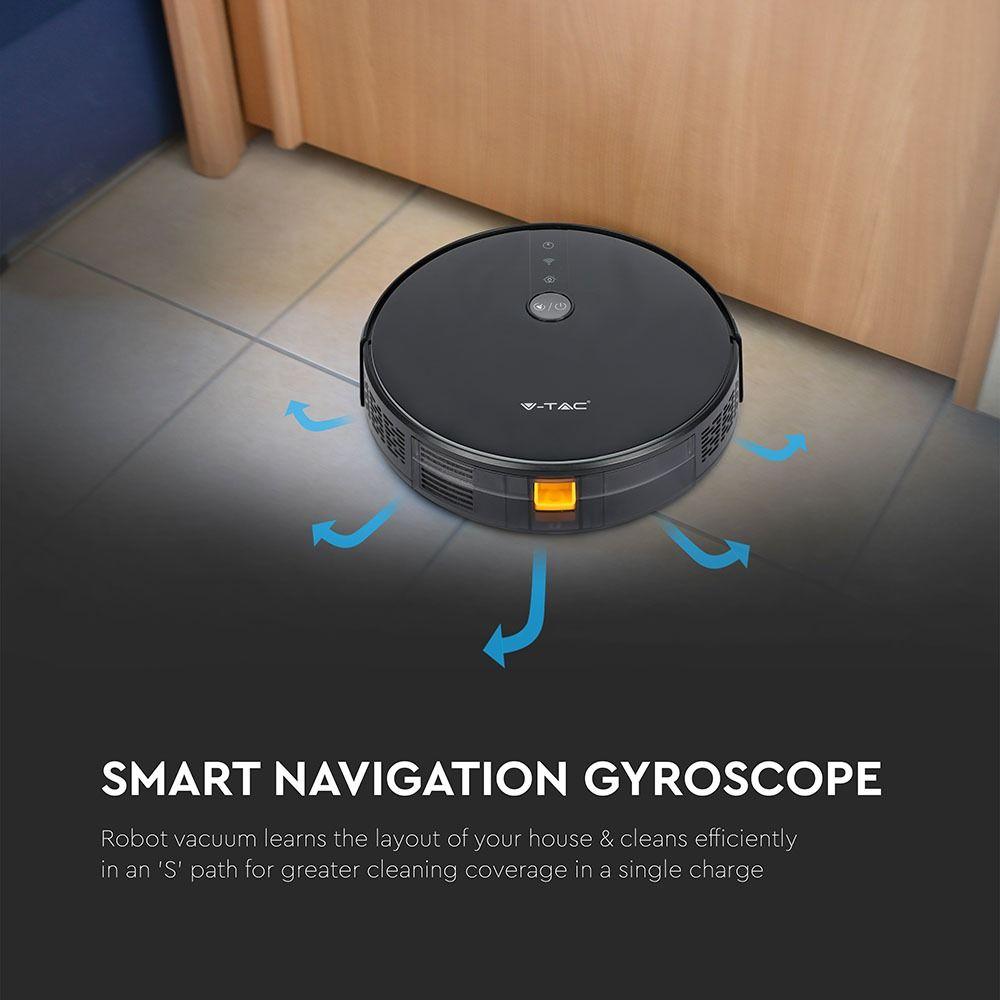 Automatyczny odkurzacz GYRO ROBOTIC VACUUM, Wtyczka BS, Kompatybilna z Amazon Alexa i Google Home, Czarny, VTAC, SKU 7912