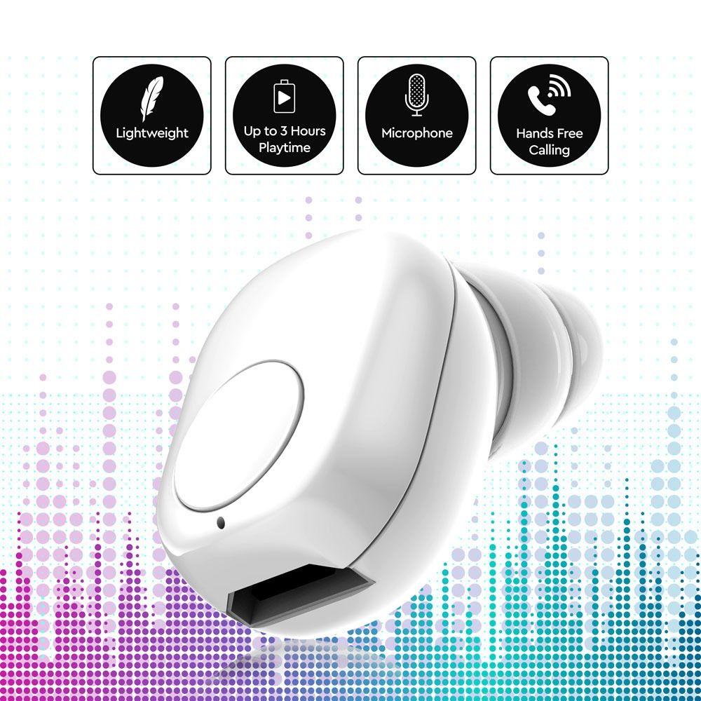 VT-6500 BLUETOOTH EAR BUD-55mah BATTERY-WHITE