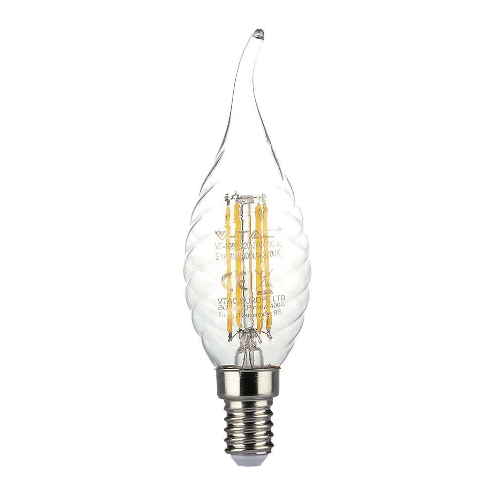 VT-1995 4W TWIST CANDLE FLAME FILAMENT BULB 3000K E14