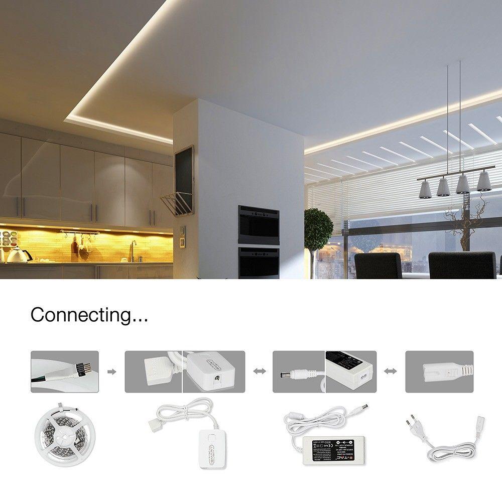 VT-5050 60 10W/M LED STRIP KIT(EU PLUG)COMPATIBLE WITH ALEXA & GOOGLE HOME RGB+W IP20- (5M/ROLL)