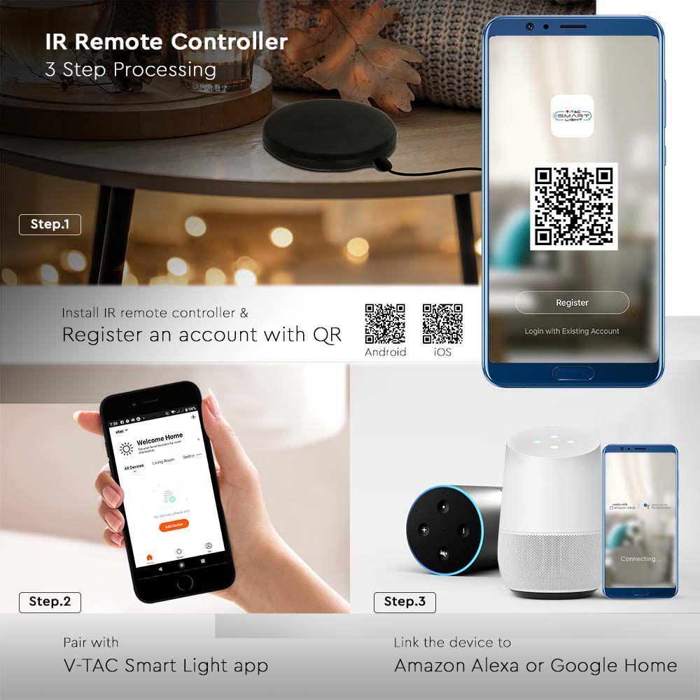 SMART INFRARED REMOTE FOR LED BULBS COMPATIBLE WITH AMAZON ALEXA & GOOGLE HOME