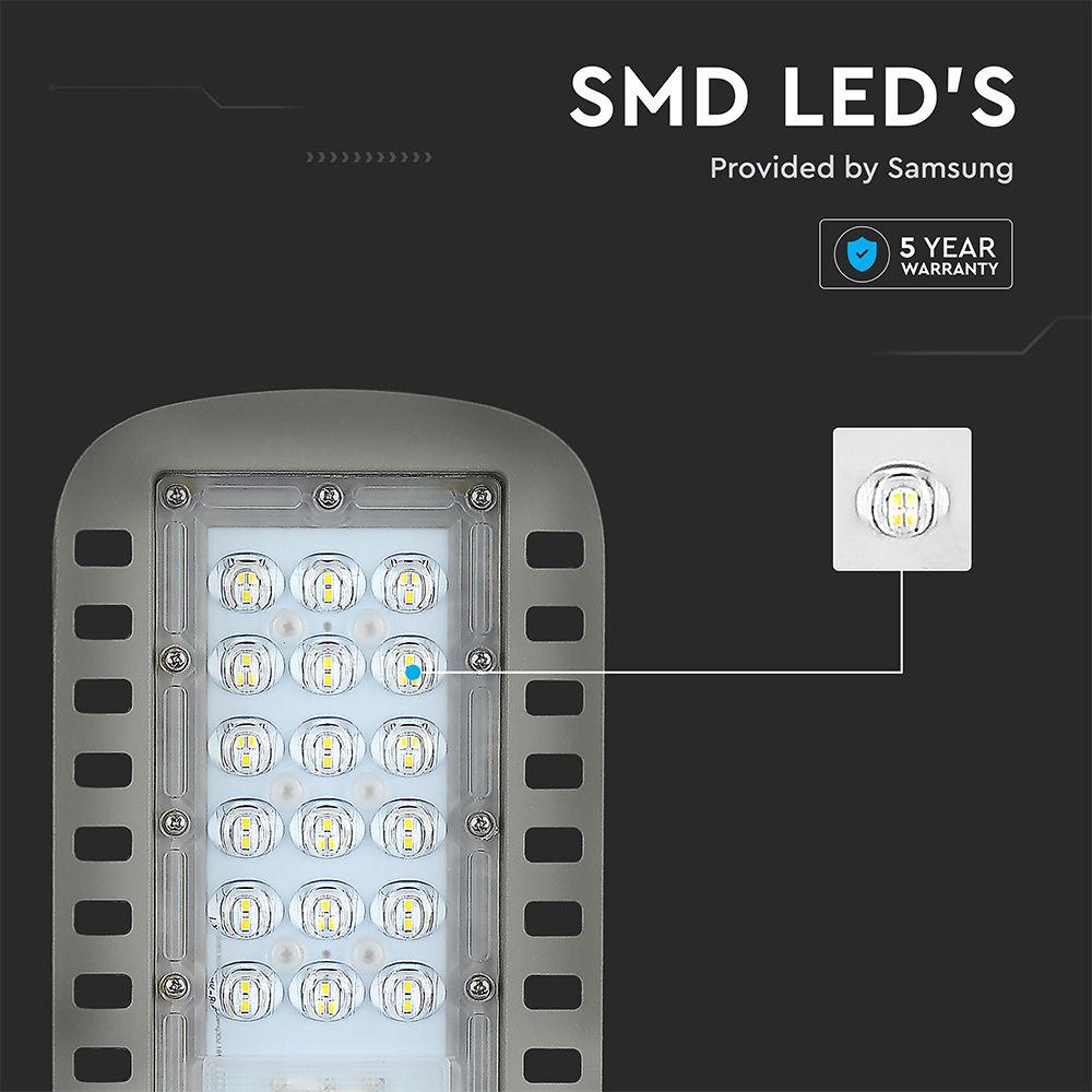 30W Lampa uliczna LED Slim, Chip SAMSUNG, Barwa:4000K, Wydajność: 135lm/w, VTAC, SKU 21956