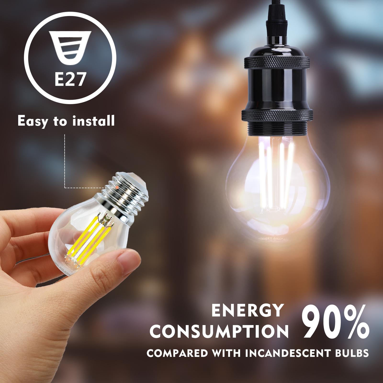 LED Filament Bulb (Clear) G45 E27 4W