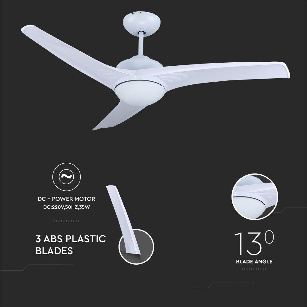 VT-6055-3 35W LED CEILING FAN WITH RF CONTROL-3 BLADES-DC MOTOR-WHITE