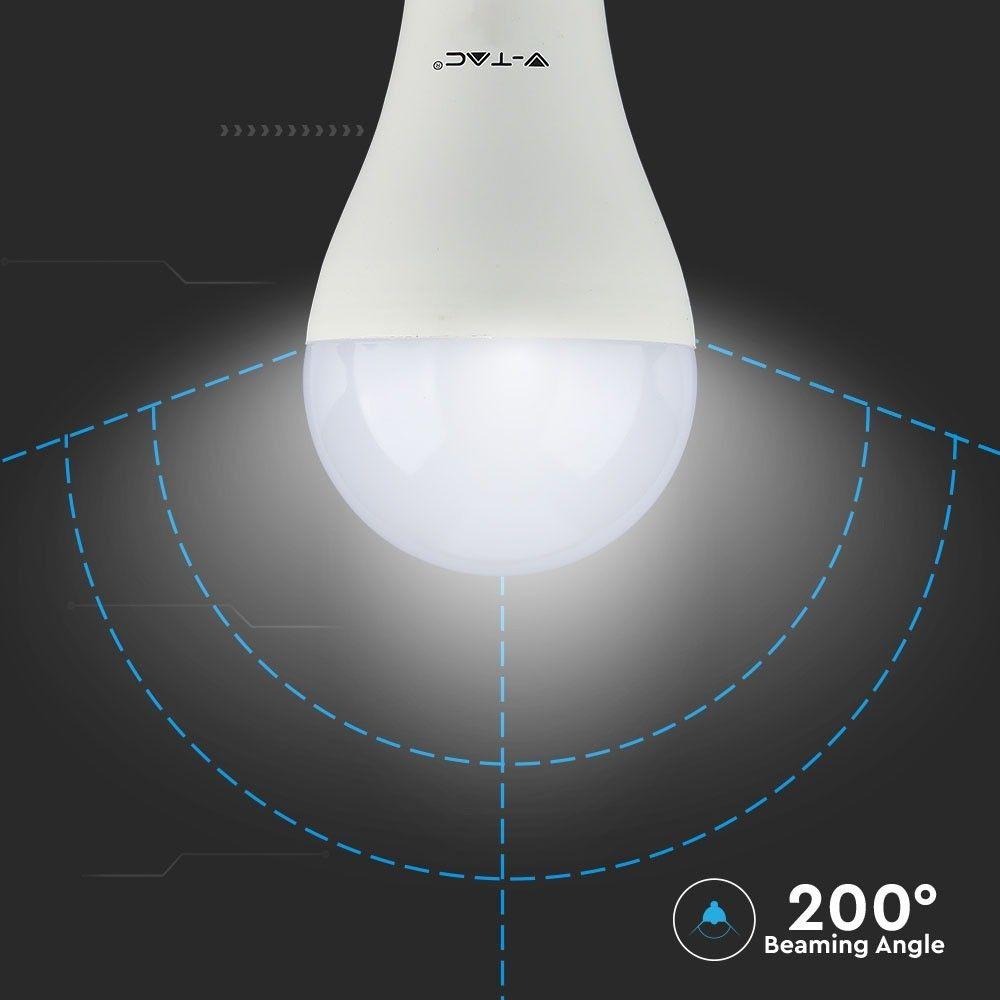 9W A70 Żarówka LED, Chip SAMSUNG, Zasilanie awaryjne(3Godziny), Barwa:4000K, Trzonek:E27, VTAC, SKU 2372