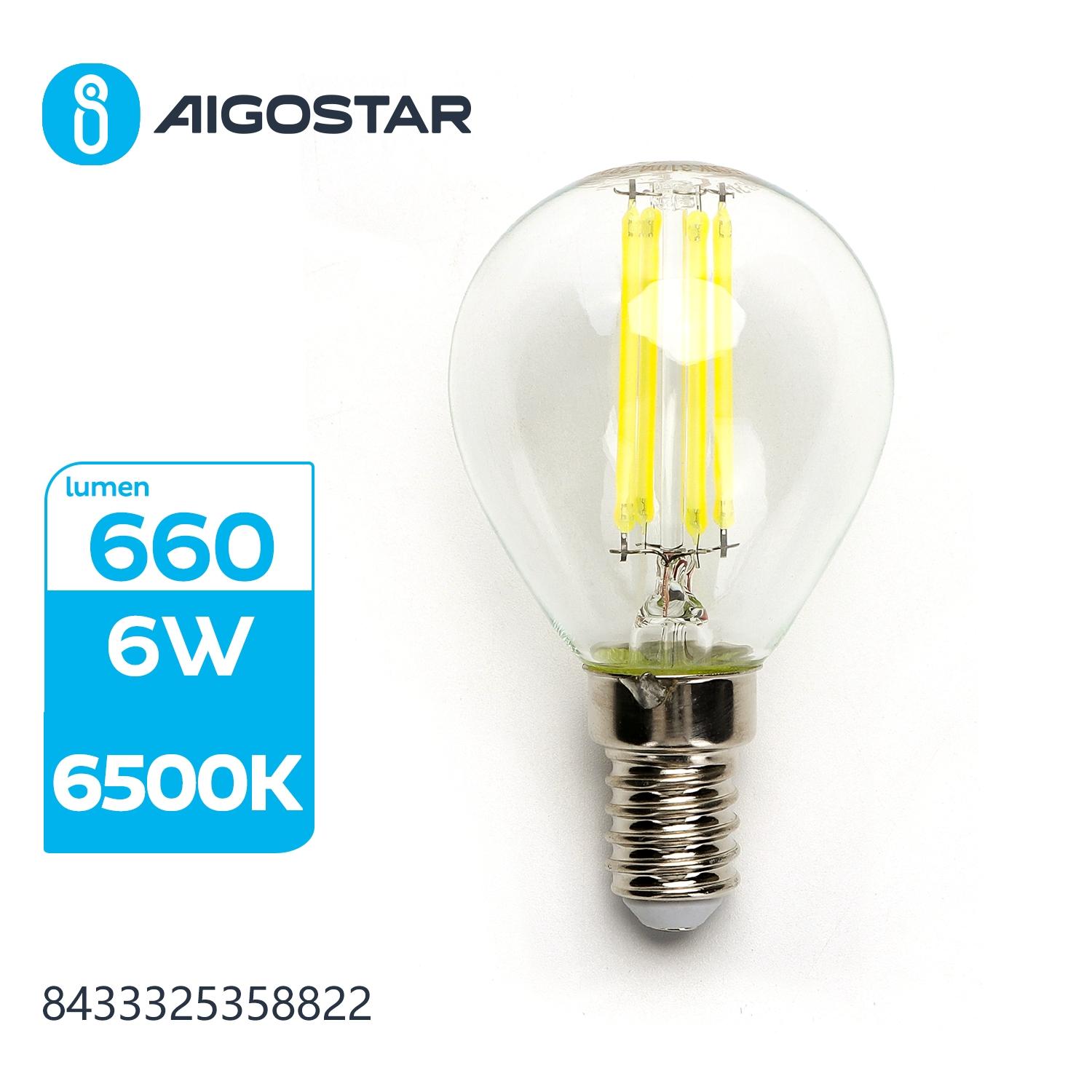 LED Filament Bulb (Clear) G45 E14 6W