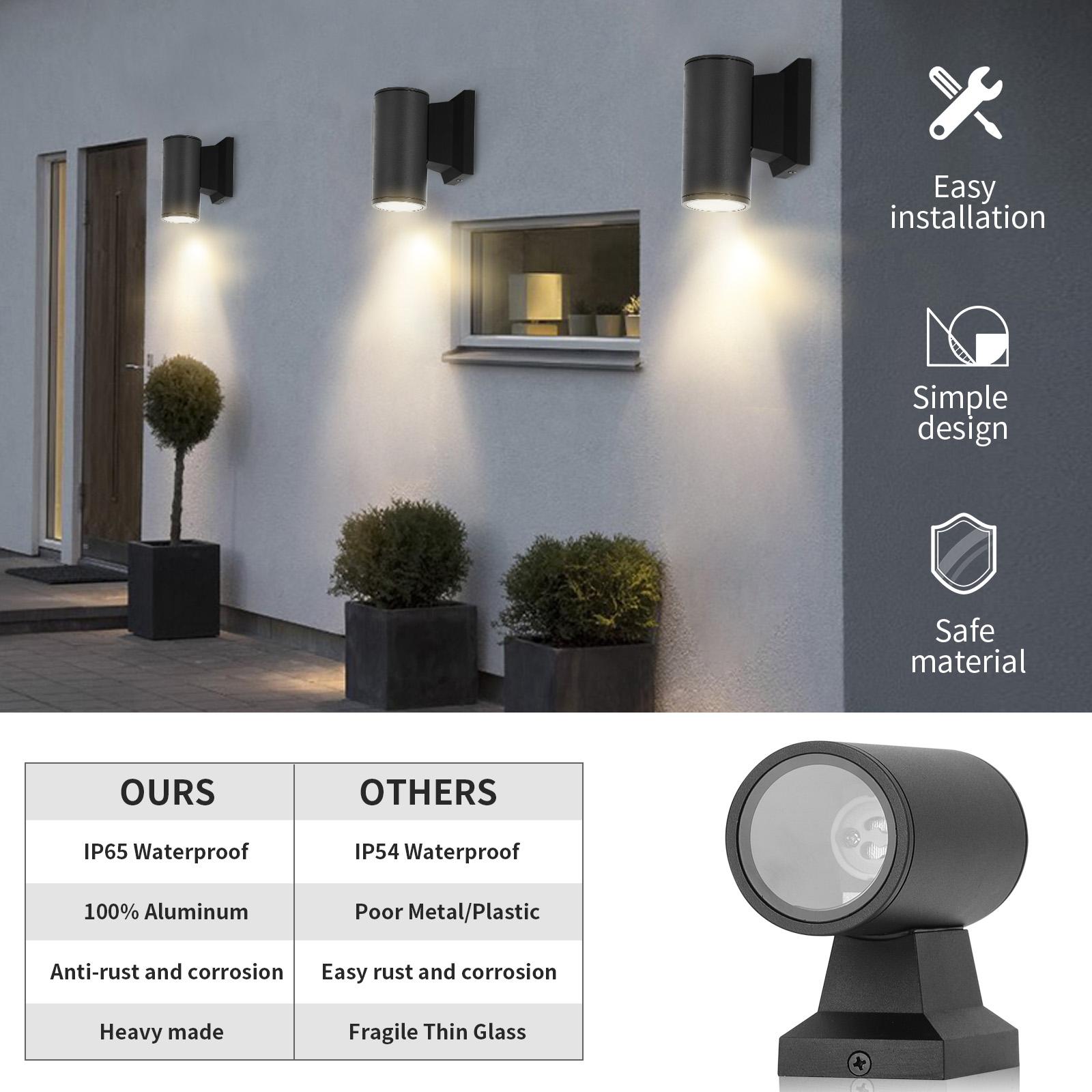 One-way Wall Light Black (Without Light Source) GU10