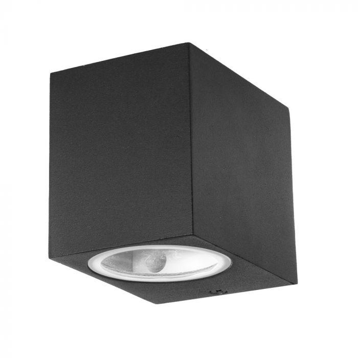 VT-7651 1 WAY GU10 WALL FITTING(ALUMINUM)SQUARE-BLACK, IP44