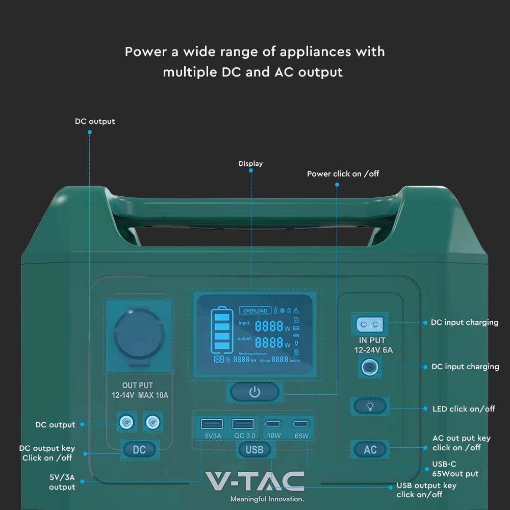 600W PORTABLE POWER BANK VT-606N; 26.2Ah/21.6V; SOCKET SCHUCO, VTAC, SKU 11626