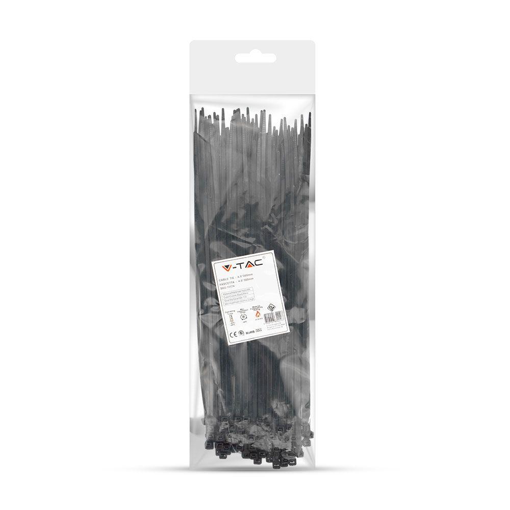 CABLE TIE 4.5*300mm BLACK (FLAMABILITY MATERIAL RATING - UL94-V2) 100PCS/PACK