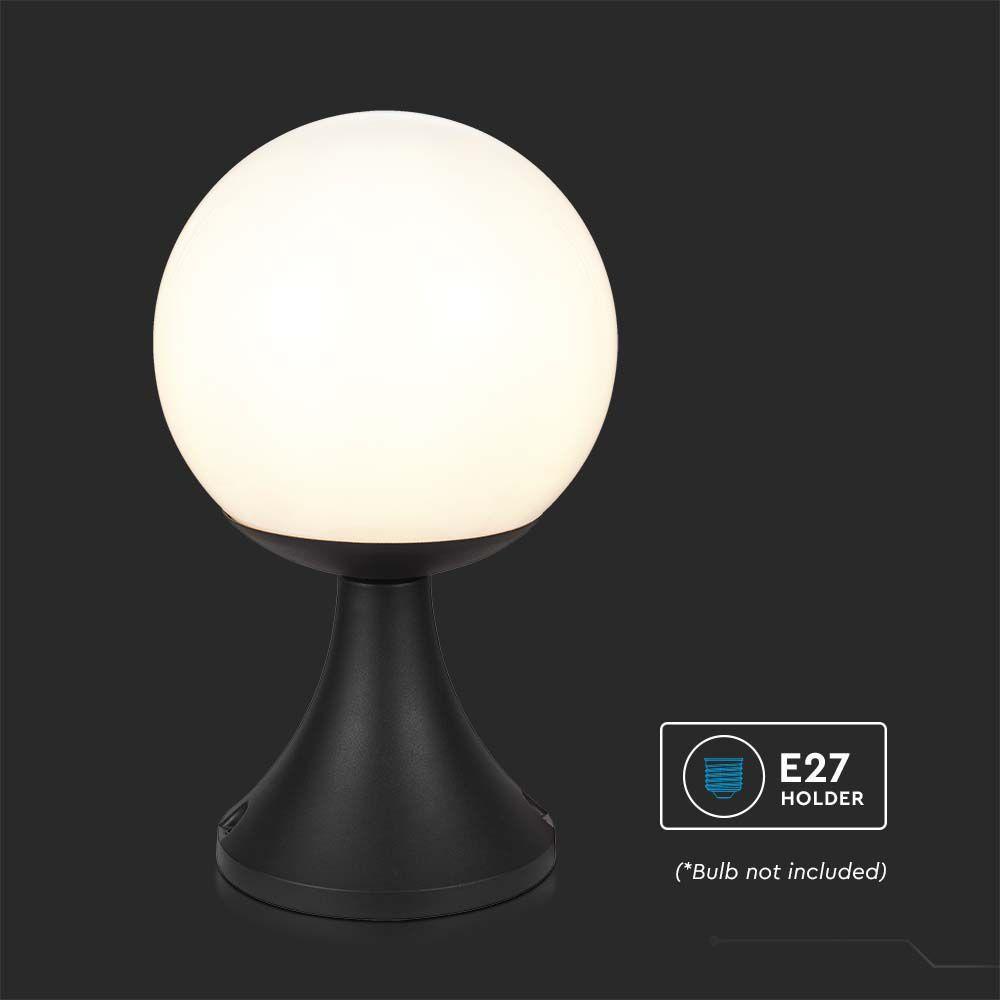 Lampa stojąca LED, Trzonek: E27, Kula, Kolor: Czarna      , VTAC, SKU 11826