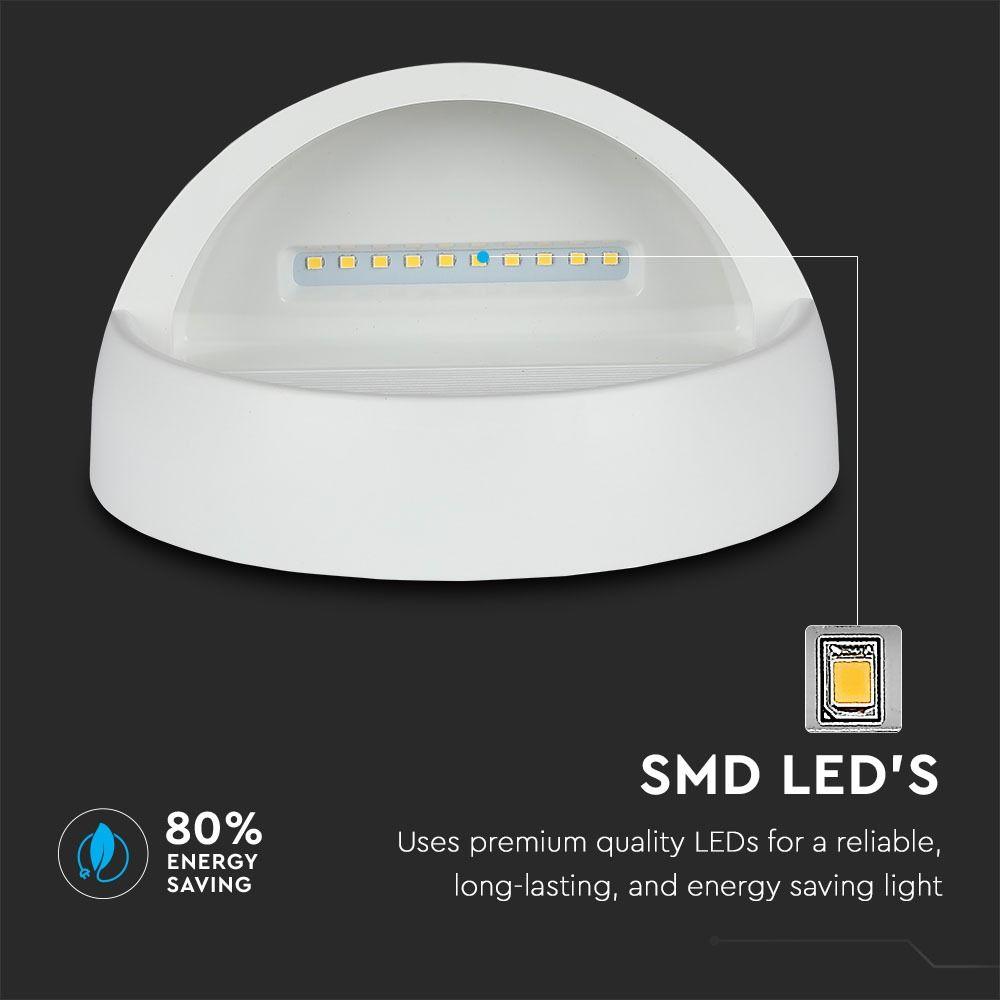 VT-1182 3W LED STEP LIGHT 4000K WHITE BODY ROUND