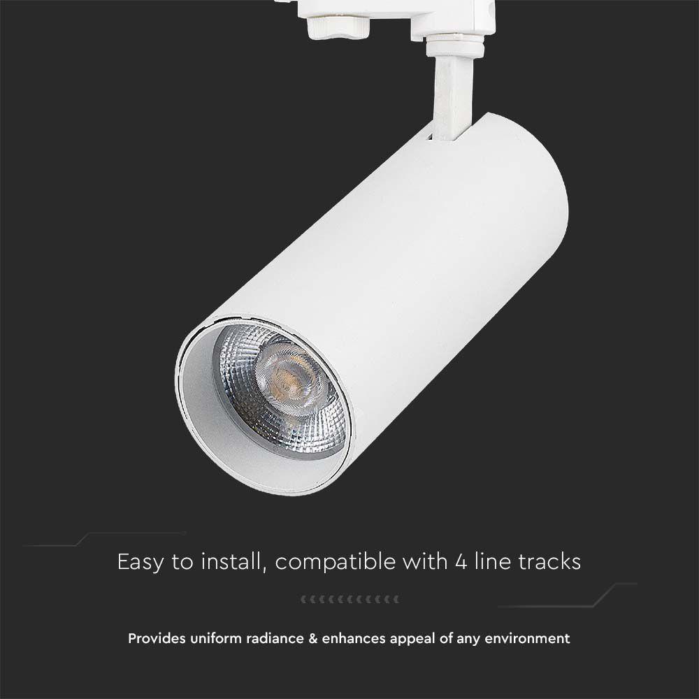 VT-47050 40W COB LED TRACKLIGHT 3IN1 WHITE BODY, WHITE REFLECTOR, WHITE BACK COVER