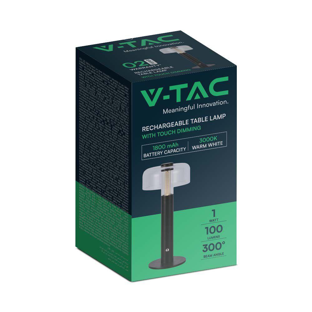 VT-1049 LED TABLE LAMP 1800mAH BATTERY D:150x300 3000K BLACK BODY