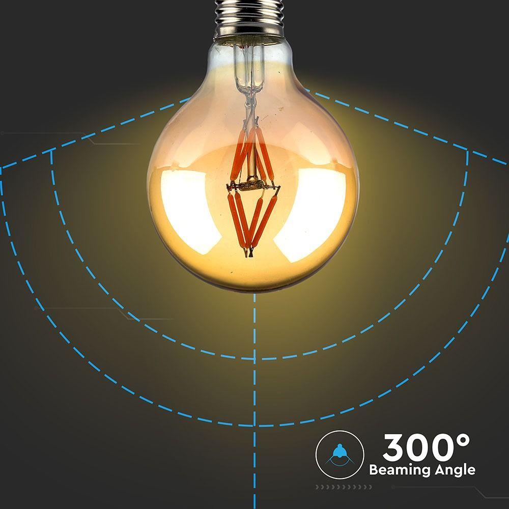 VT-2004 4W G80 LED FILAMENT BULB AMBER GLASS 2200K E27