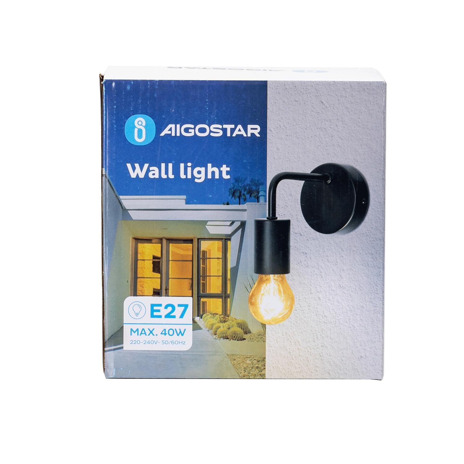 Metal wall light black (without light source) E27