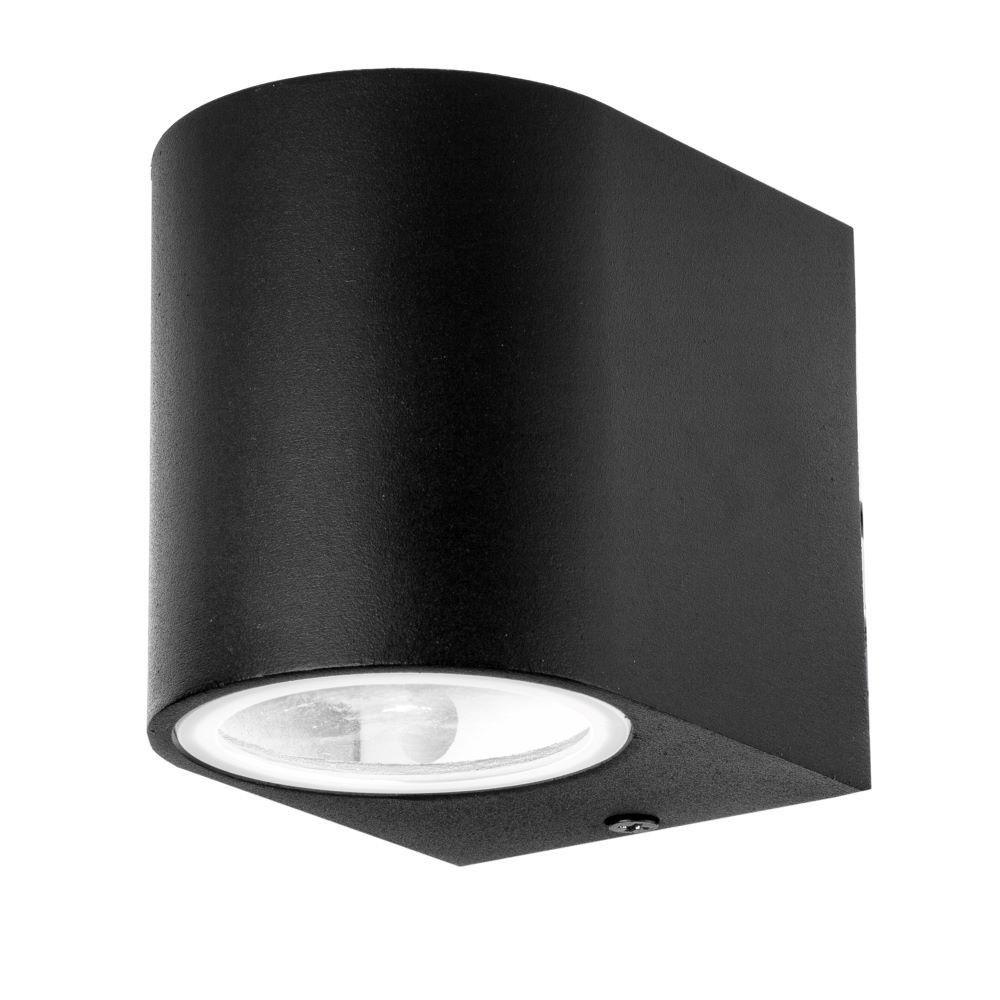 VT-7651 1 WAY GU10 WALL FITTING - BLACK - IP44 (ROUND)