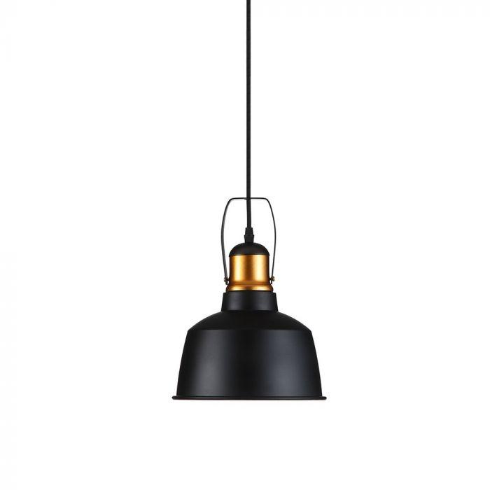 Lampa wisząca, Retro, Klosz: Aluminium, Czarny + Złoto, VTAC, SKU 3728