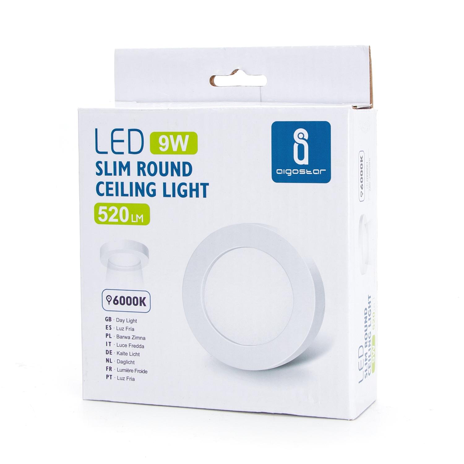 Downlight natynkowy okrągły LED 9W Światło białe