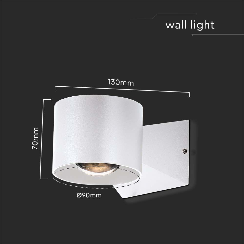 VT-1179 5W LED WALL LIGHT 4000K WHITE BODY IP65