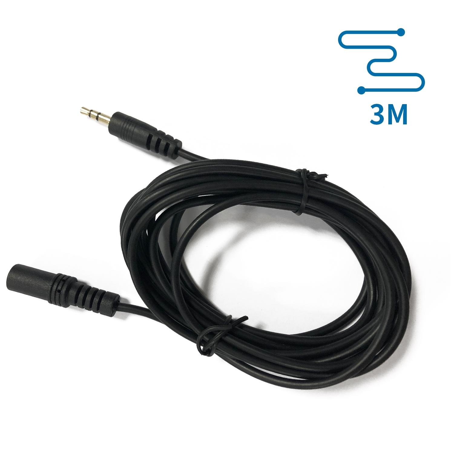 Kabel audio mini jack 3,5  mm męski/żeński 3 m czarny