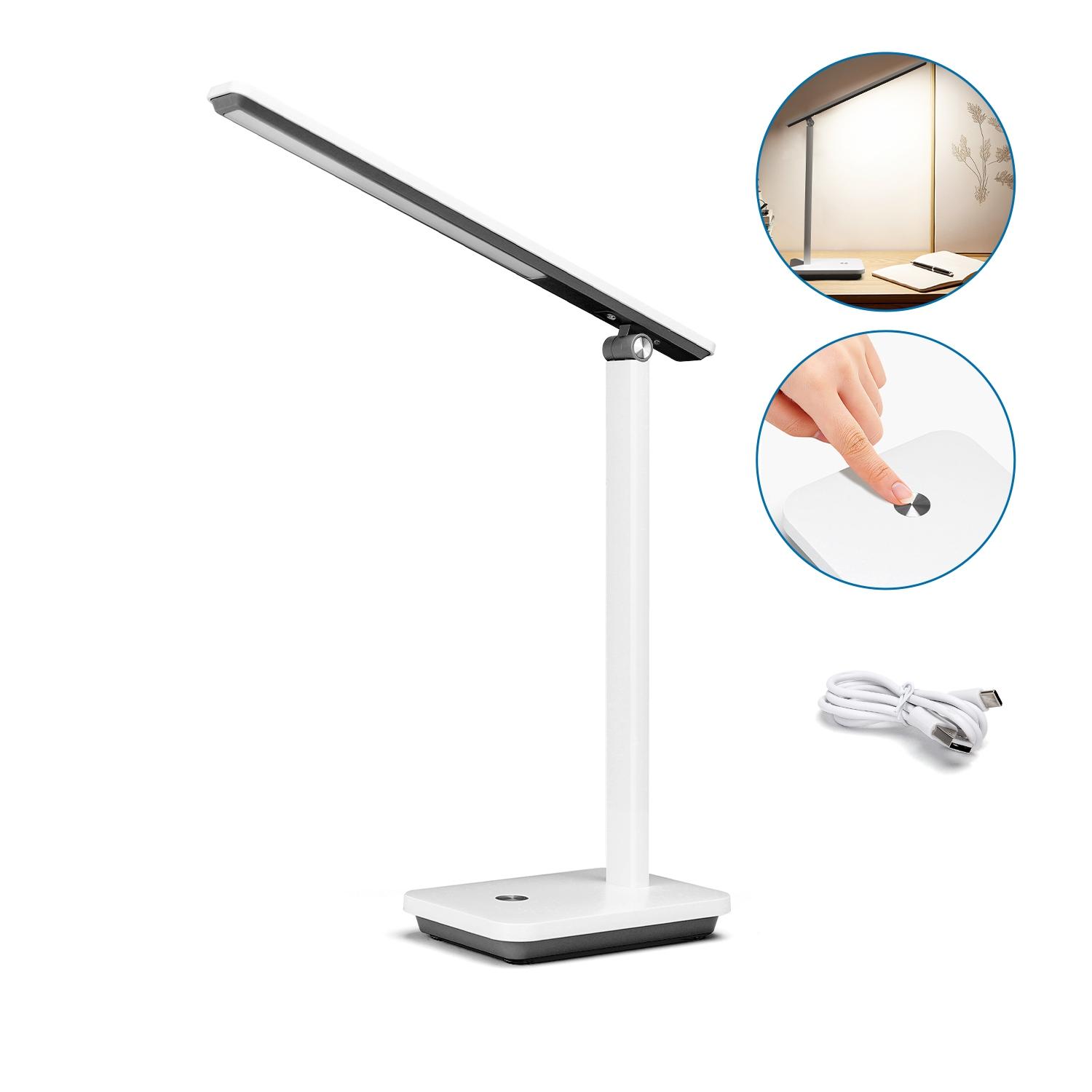 Multi-functional Desk Lamp Dimmable, CCT and Rechargeable