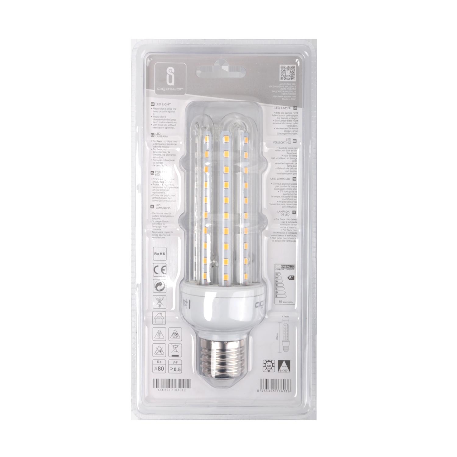 LED E27 15W U-tube