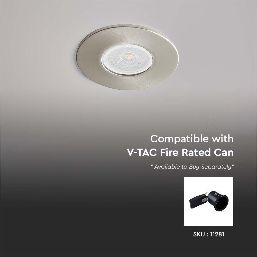 VT-703 BEZEL FOR FIRE RATED DOWNLIGHT PUSH & LOCK SATIN NICKEL IP65 5PCS/PACK