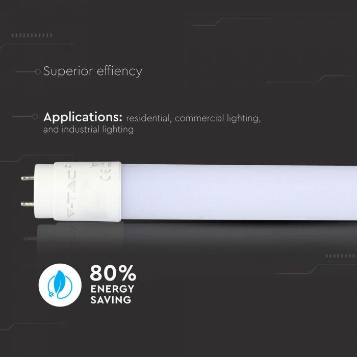 VT-1612 12W T8 LED PLASTIC TUBE NON-ROTATABLE-120CM 4000K G13(160LM/WATT)