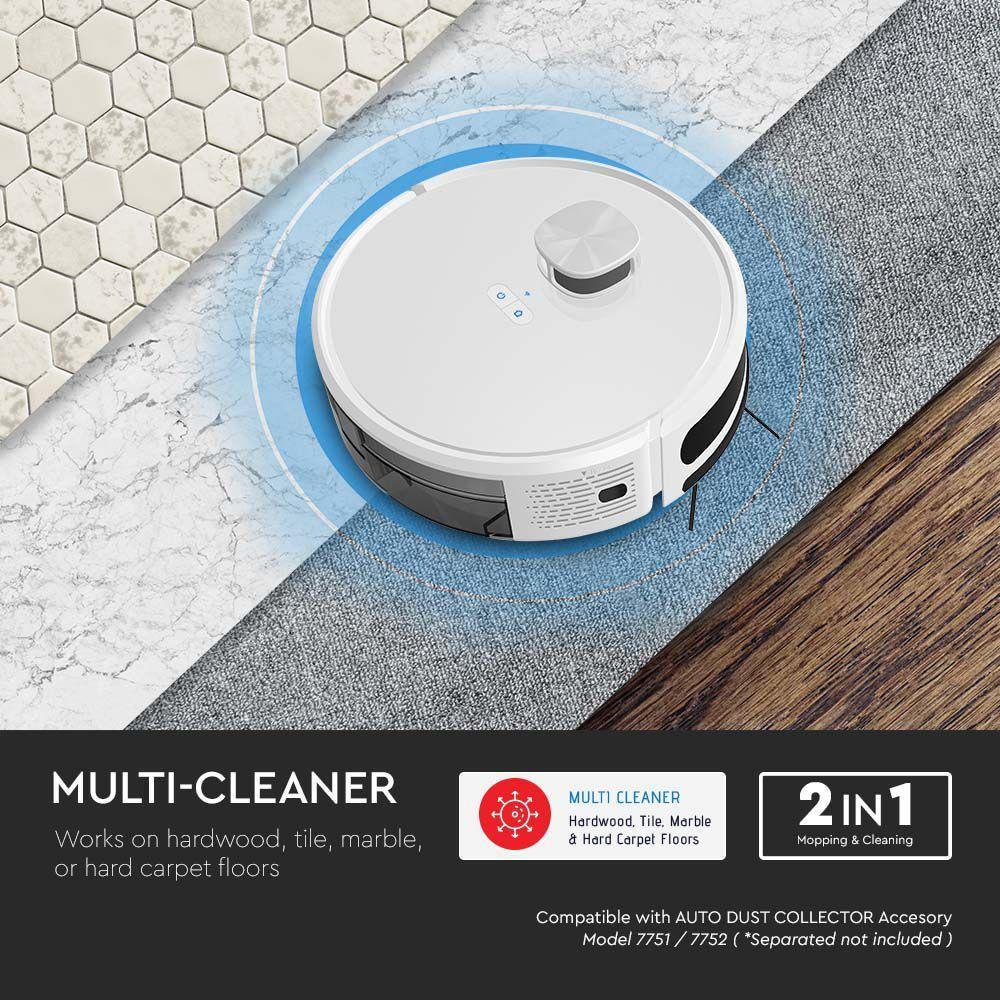 VT-5557 AUTO CHARGING LASER ROBOTIC VACUUM CLEANER COMPATIBLE WITH AMAZON ALEXA&GOOGLE HOME-WHITE