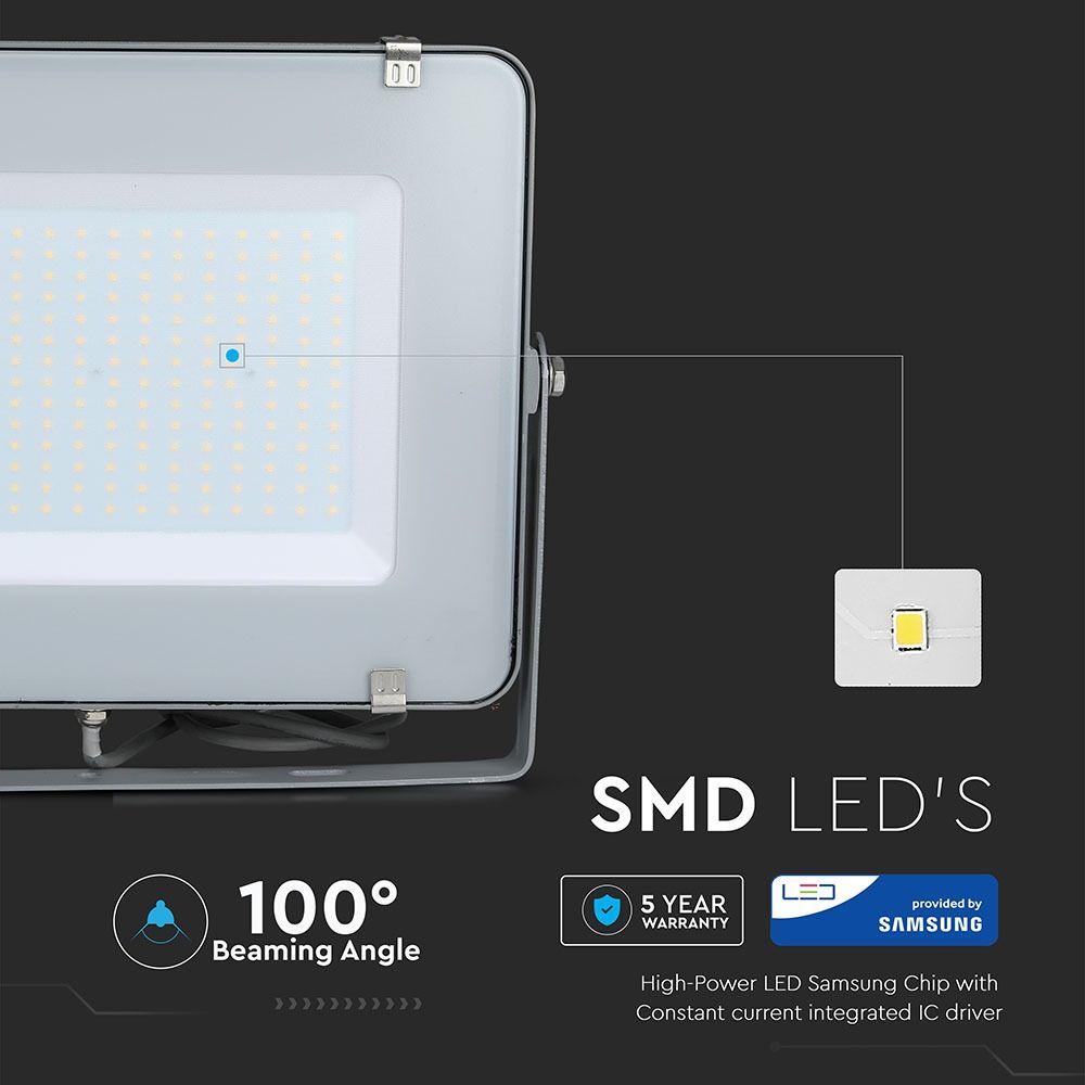 300W Naświetlacz LED SMD, Chip SAMSUNG, Barwa:4000K, Obudowa: Szara , VTAC, SKU 488