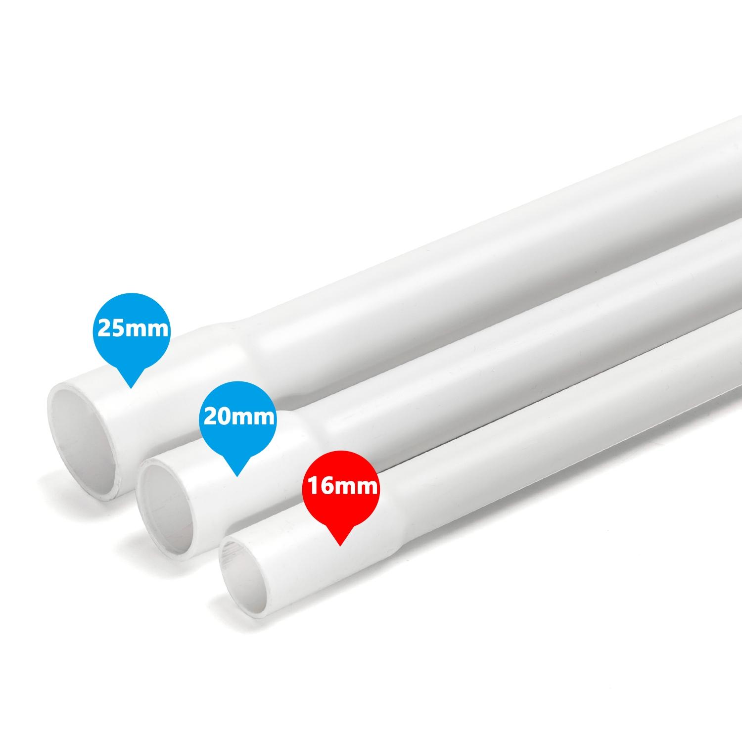 PVC round white expansion conduit 16mm