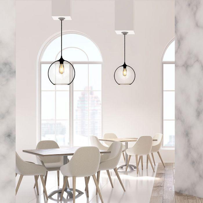 VT-7302 GLOBE GLASS PENDANT LIGHT -TRANSPARENT D:300-E27