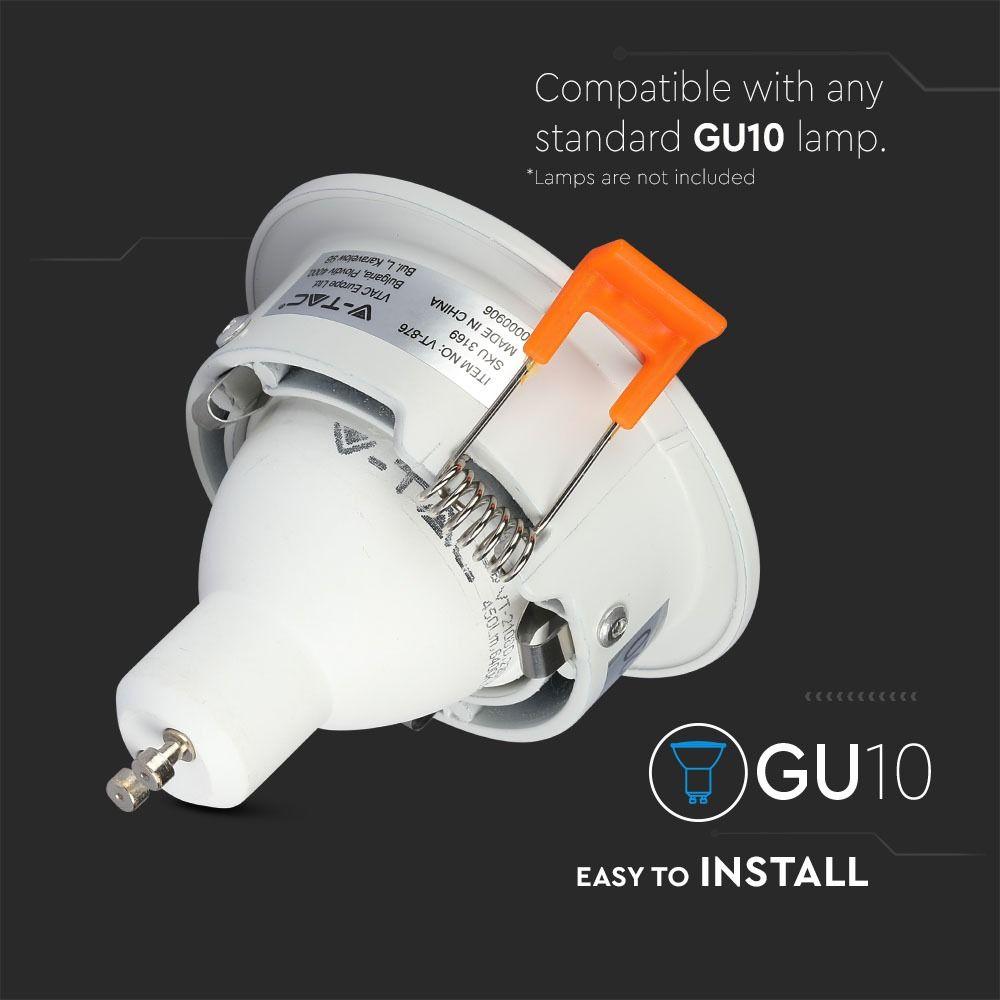 VT-876 GU10 FITTING ROUND-WHITE