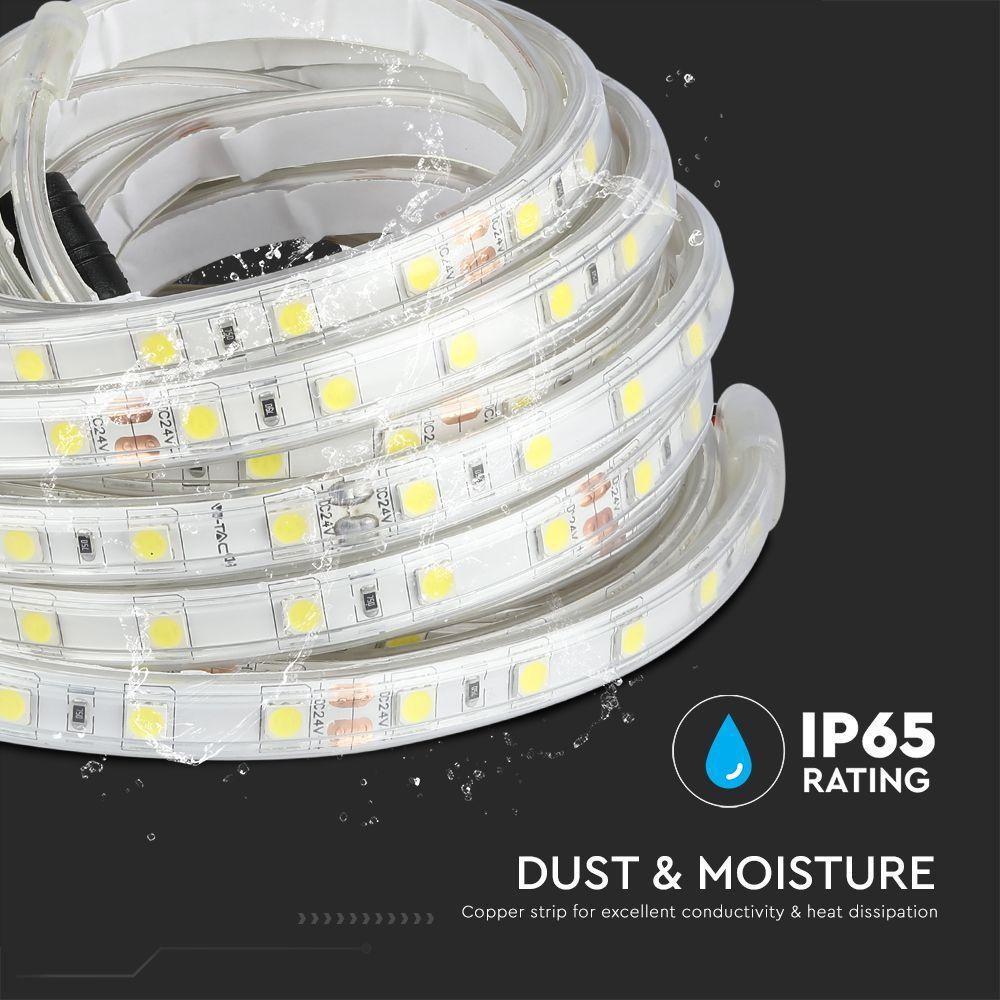 VT-5050 60 10W/M LED STRIP LIGHT 6400K IP65 24V (5M/ROLL)(PRICE PER M)