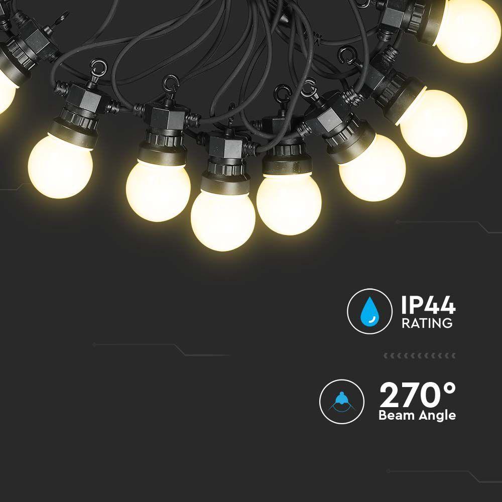 0.5W Girlanda LED, Długość: 10mb, Ilość żarówek: 20x0,5, Barwa:3000K , VTAC, SKU 217439