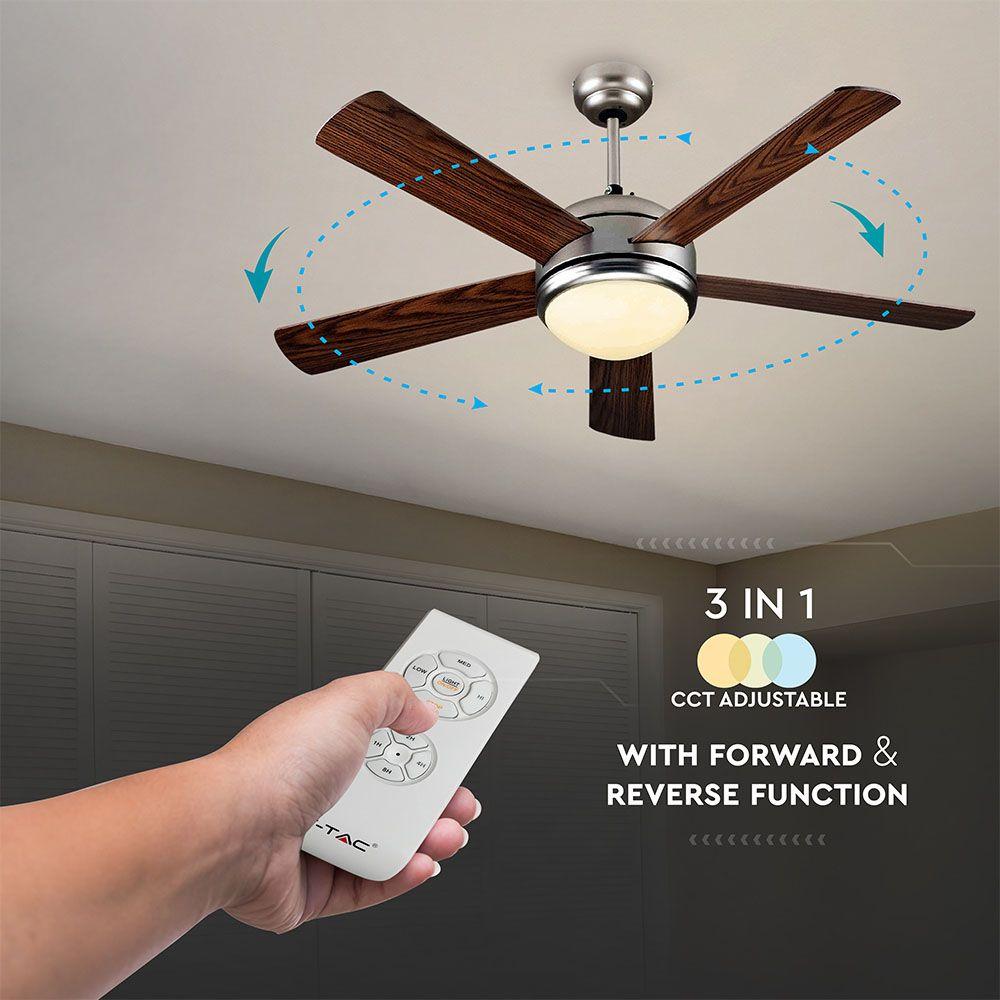 VT-6052-5 60W LED CEILING FAN WITH RF CONTROL-5 BLADES-AC MOTOR