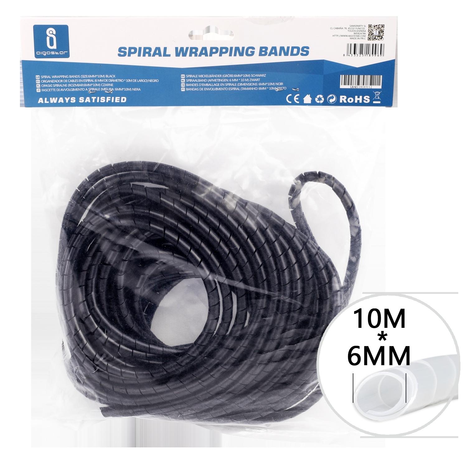 Spiral Wrapping Bands 6mm*10m Black