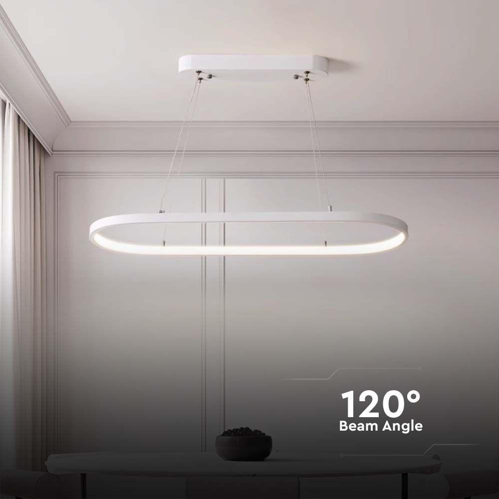 Lampa wisząca LED (80*20*100CM), Barwa: 4000K, Obudowa: Biała      , VTAC, SKU 10055