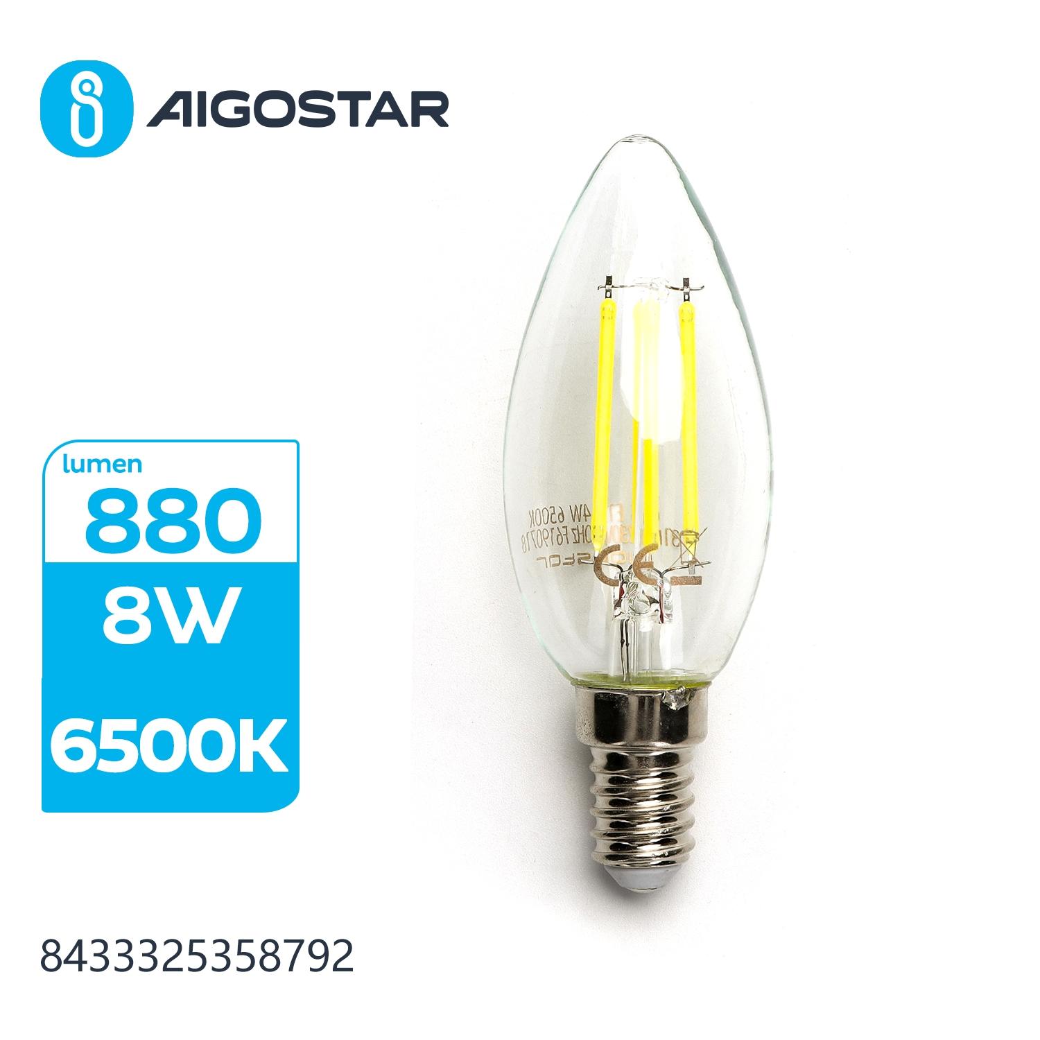 Żarówka LED Filament (Przezroczysta) C35 E14 8W