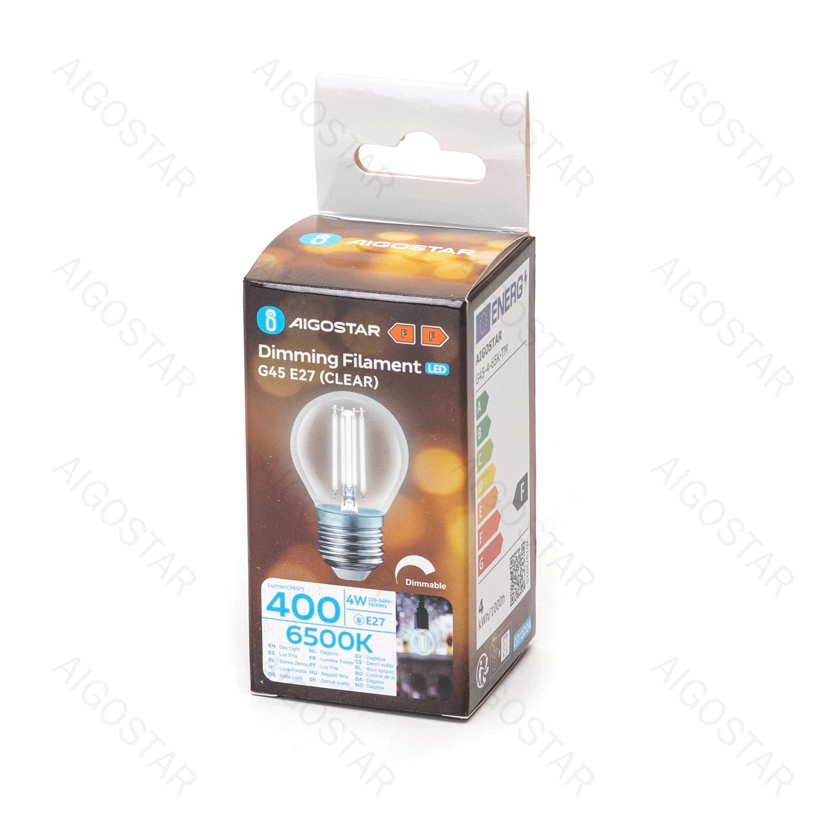 LED dimming filament G45 E27 4W 6500K