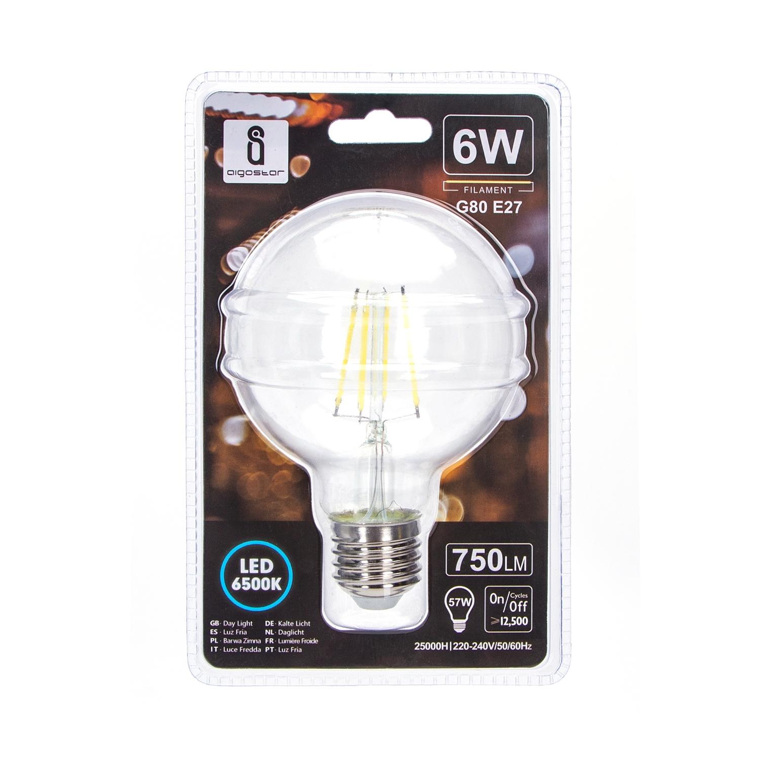 LED Filament Bulb (Clear) G80 E27 6W