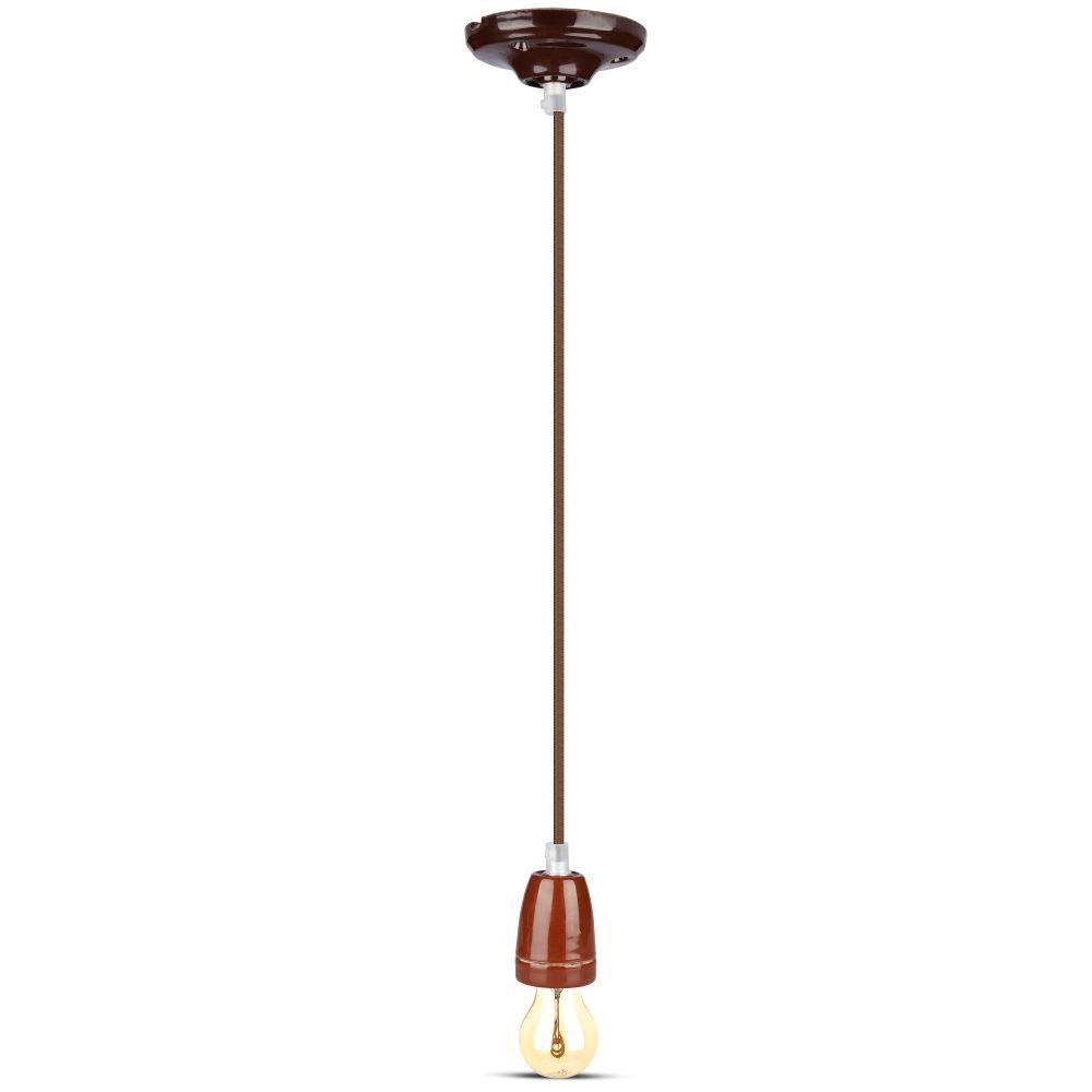 Lampa wisząca, Oprawka: Porcelanowa , Trzonek:E27, Brązowy, VTAC, SKU 3810